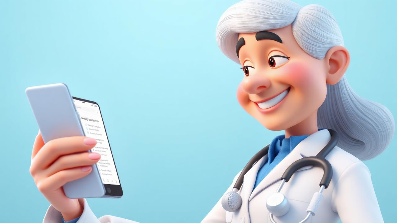 Médico usando o App do Idoso