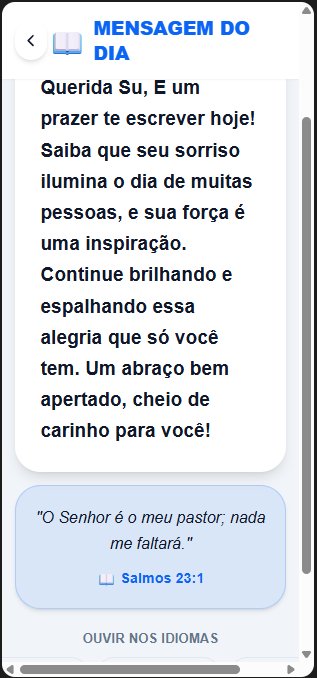 Tela Mensagem do Dia